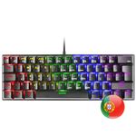 Teclado Mecánico FRGB Mars Gaming MK60 Negro, Switch Mecánico Azul, Idioma Portugués