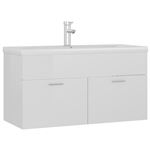 Mueble con lavabo vidaXL aglomerado blanco brillante 90x38,5x46 cm