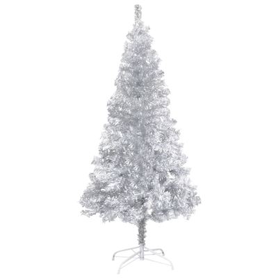 Árbol de Navidad artificial con soporte vidaXL plateado PET 180 cm