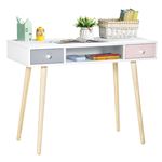 Escritorio infantil Homcom blanco 100x48x76,5 cm madera de pino MDF