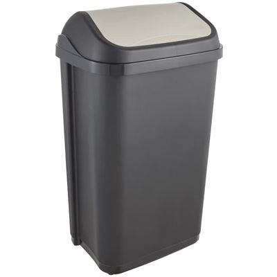 Cubo De Basura Keeper Swantje Con Tapa Basculante Gris Grafito 50l