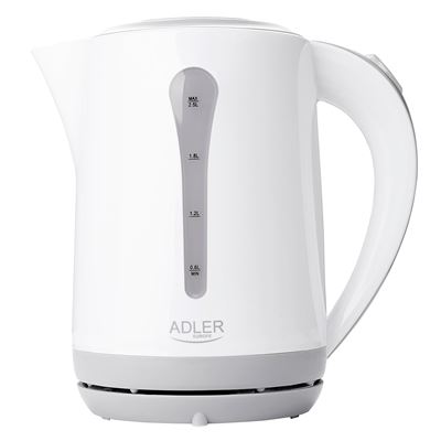 Hervidor De Agua Eléctrico, Capacidad 2,5 L, Sin Bpa, Resistencia Oculta, Inalámbrico 360º Adler Ad1244 2000w Blanco