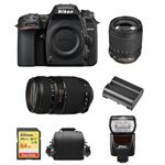Nikon D7500 + AF-S 18-300MM F3.5-6.3G ED VR DX + SD 64Go + Bolsa + EN-EL15A Battery + SB700 Speedlight Negro