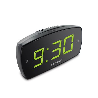 Despertador Metronic Alarma Doble Con Gran Pantalla Led - Negro