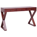 Escritorio ordenador madera maciza de caoba Marron 132x47x77 cm - vidaXL