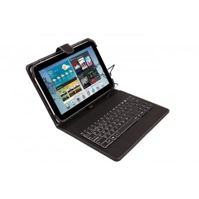 Funda Universal (9'' - 10.1'') + Teclado con Cable Microusb - Negro