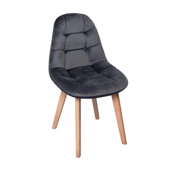Silla de interior Dudeco Skagen de Terciopelo Gris oscuro - 1