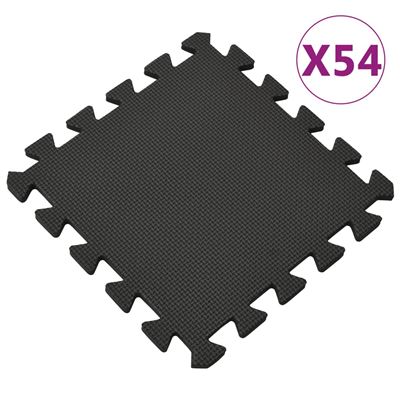 Esterilla De Suelo 54 Unidades Vidaxl Goma Eva Negro 4,86?