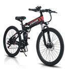 Bicicleta eléctrica plegable Jinhama R3 negra 26"" con batería de litio 48V 12.8Ah 800W Adulto