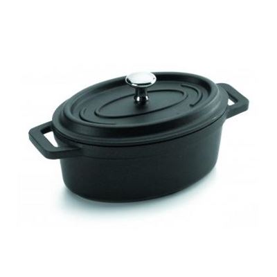 Olla Cocotte Negra Mini Aluminio Fundido, Lacor Diámetro 14 Cm