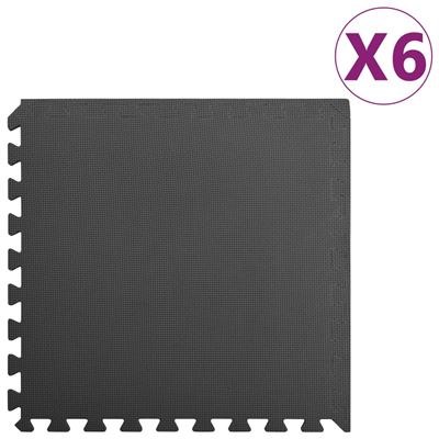 Esterilla De Suelo 6 Piezas Vidaxl Negro 2,16 ? Eva