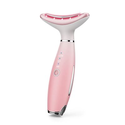 Masajeador Ultrasónico Dam Para Cara Y Cuello Con Tratamiento De Luz Led Limpieza Calor Y Ems Rosa
