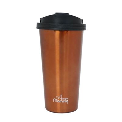 Taza Termo Con Tapa Any Morning Travel Acero Inoxidable, Cobre, 500 Ml