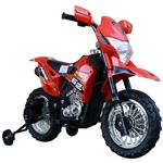 Homcom Force Z 6v roja de batería infantil motocicleta para niños +3 años con luces y ruedas apoyo 109x522x705 cm triciclo correpasillos coche sin pedales 3+ 107x53x70cm