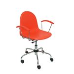 Silla de oficina ergonómica Piqueras y Crespo Modelo Ves Asiento y respaldo de plástico naranja