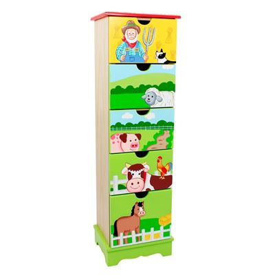 Cómoda de madera con diseño de granja de Fantasy Fields para niños TD-11323A