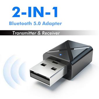 Zeerkeer Transmisor Bluetooth 5.0,Adaptador Bluetooth Receptor Inalámbrico 2 en 1 Audio HD para TV y PC Plug and Play Compatible con Auriculares Altavoces Teclados 