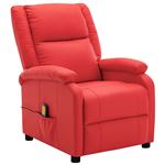 Sillón de masaje reclinable vidaXL cuero sintético rojo 71x98x95cm