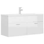 Mueble con lavabo vidaXL blanco brillante aglomerado 100x38,5x46 cm