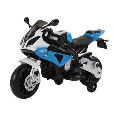 Moto Electrica Infantil BMW 3-8 Años Moto de Juguete Eléctrico Batería 12V Doble Motor con Luces y Música Ruedas de Apoyo 110x47x69cm