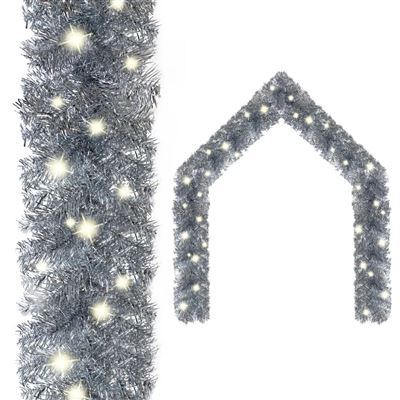 Guirnalda de Navidad con luces LED vidaXL plata 10 m