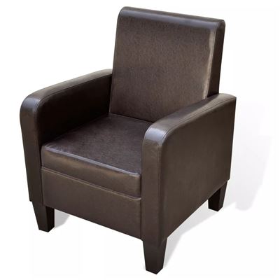 Vidaxl Marrón Sillón De Cuero Sintético
