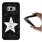 Funda Samsung Galaxy S8, WoowCase Funda Silicona Gel Flexible Estrellas Frase - I Love You To The Moon And Back, Carcasa Case - Negro