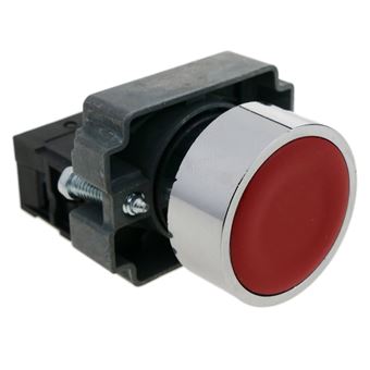 Pulsador momentáneo BeMatik 22mm 1NO 400V 10A normal abierto rojo