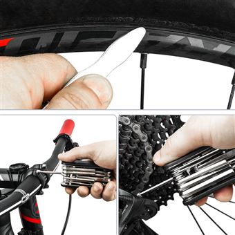 Kit de herramientas bicicleta multifunción PrimeMatik, parche y palancas  para reparación de pinchazos, Accesorios y componentes para bicicletas, Los  mejores precios