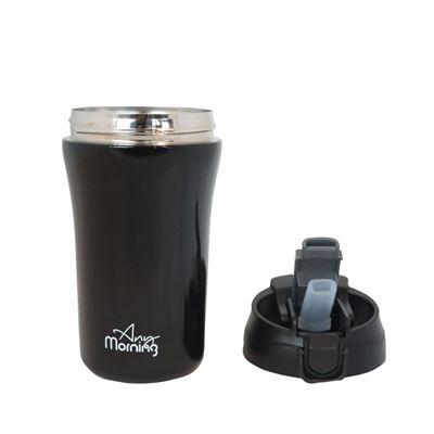Taza Termo Con Tapa Any Morning Travel Acero Inoxidable, Negro, 400 Ml