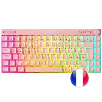 Teclado Inalámbrico RGB Mars Gaming MKCLOUD Rosa, Switch Outemu SQ PRO Rojo, Idioma Francés - 1
