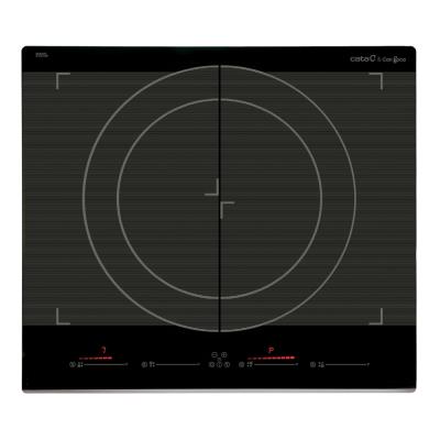 Cata Negro Placa De Inducción Giga 600 Bk 2 Zonas Flex 60Cm 7400W