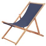 Silla De Playa vidaXL, plegable de tela Azul