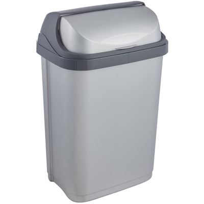 Cubo De Basura Keeper Swantje Con Tapa Basculante Plateado 10l