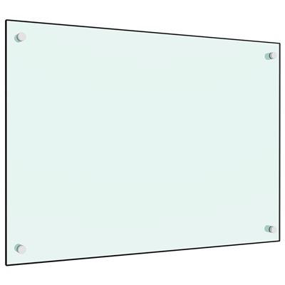 Protector Salpicaduras Cocina Vidrio Templado Blanco 70x50 Cm Vidaxl