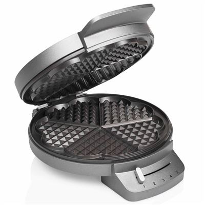 Gofrera Deluxe Para 5 Gofres Hierro Princess Plateado Y Negro 1200 W