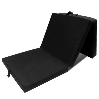 Colchón negro de espuma plegable, 190 x 70 9 cm