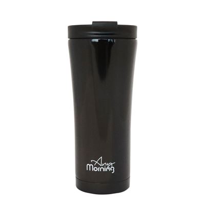 Taza Termo Con Tapa Any Morning Travel Acero Inoxidable, Negro, 450 Ml