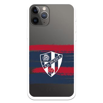 Funda para iPhone 11 Pro del Huesca Rayas Transparente - Licencia Oficial SD Huesca - 1