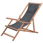 Silla De Playa vidaXL, plegable de tela Gris