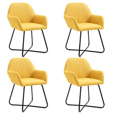 Vidaxl Amarillo Sillas De Comedor 4 Unidades Tela