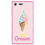 Hapdey Funda Rosa para Sony Xperia XZ Premium, Diseño Cucurucho de helado