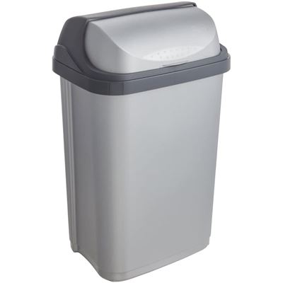 Cubo De Basura Keeper Swantje Con Tapa Basculante Plateado 25l