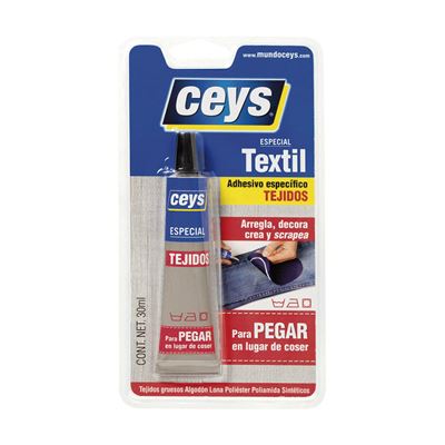 Adhesivo Especial Ceys 30ml. pegamento tejidos textilceys blister 30 flexibles