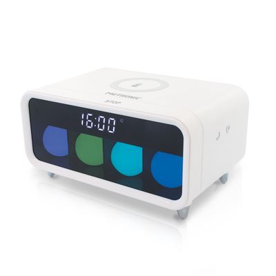 Despertador Metronic Con Cargador Sin Cable Por Induccion - Blanco