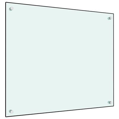 Protector Salpicaduras Cocina Vidrio Templado Blanco 70x60 Cm Vidaxl