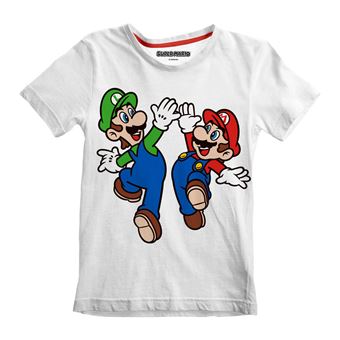 Camiseta de Manga Corta Infantil Super Mario Mario and Luigi blanco 12-13 Años - 1