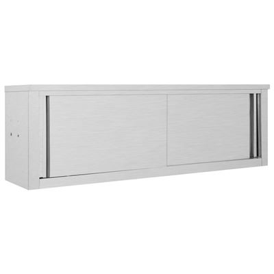 Armario Pared De Cocina Puertas Correderas Vidaxl Acero 150x40x50 Cm