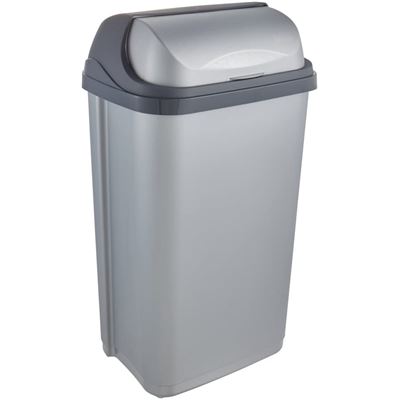 Cubo De Basura Keeper Swantje Con Tapa Basculante Plateado 25l