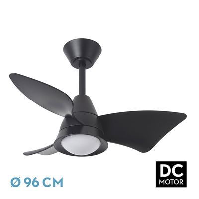 Ventilador De Techo Fabrilamp Dc Jaguar Regulable Con Mando A Distancia 30w 3cct 3000lm Negro